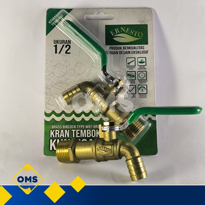 Ernesto WBT Long-Handle Brass Wall Tap ½"–¾"