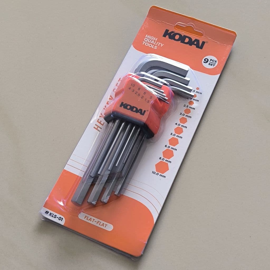 Kodai 9-Piece Flat CRV Allen Key Set
