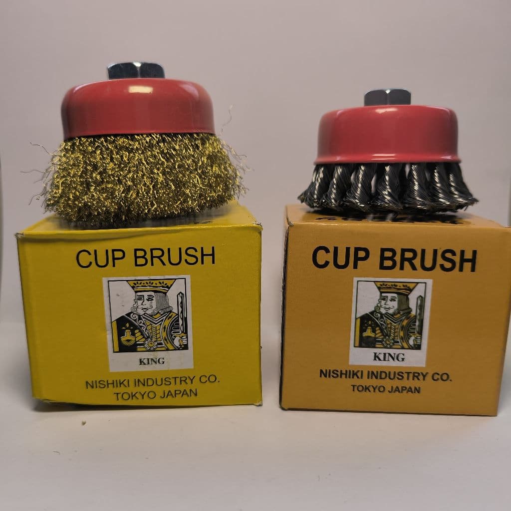 KING 3" Brass Wire Cup Brush